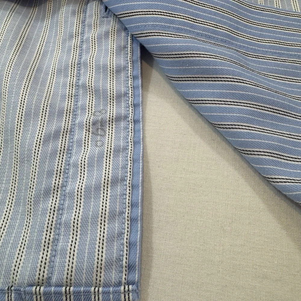 Banana Republic Dress Shirt Men  XXLarge  2XL Blue Button Down Striped
